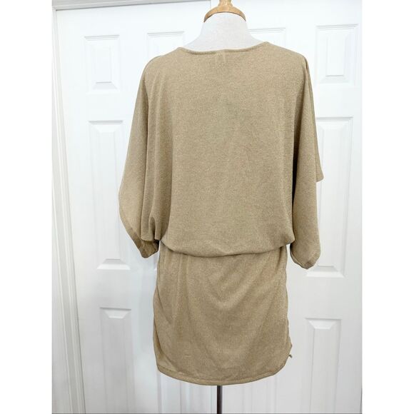 Luli Fama Cosita Buena South Beach Dress Cover Up Metallic Gold Rush Small NWT - Picture 5 of 7